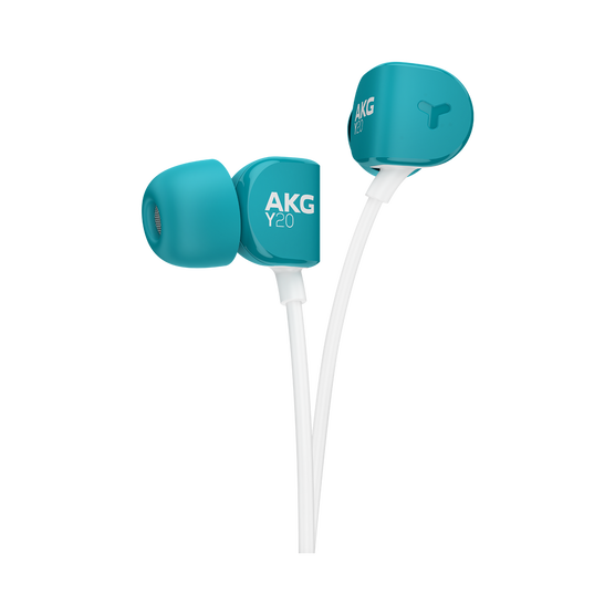 Y20U - Teal - Signature AKG in-ear stereo headphone that takes your calls - Detailshot 1