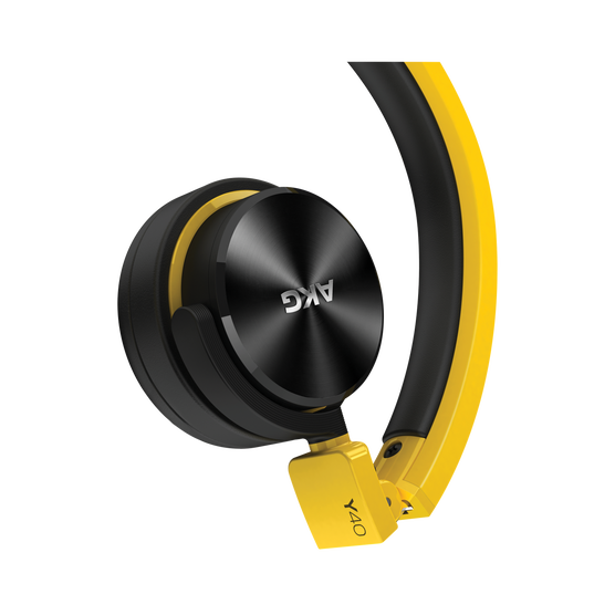 Y40 - Yellow - High-performance foldable headphones with universal in-line microphone and remote - Detailshot 2